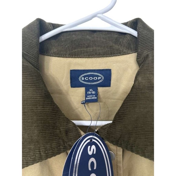 Scoop Cargo Barn Jacket Women Plus XL (16-18) Brown Corduroy Midweight New - Picture 3 of 5